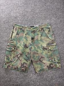 HURLEY Cargo Shorts Men's 36 GREEN BROWN CAMO BAGGY WIDE LEG MULIT POCKET - Picture 1 of 11