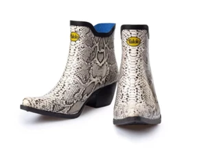 TALOLA 'LIZZIE' UK 5 BNWT Snake Ankle Boot Wellies Festival Cowgirl EU38 £75 - Picture 1 of 11