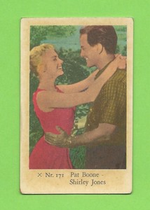 1958 Dutch Gum Card X Nr #171 Pat Boone and Shirley Jones