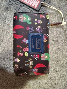 Loungefly Marvel Skottie Chibi Group Wallet Hulk Thor Spiderman Groot Captain Am - Picture 1 of 7