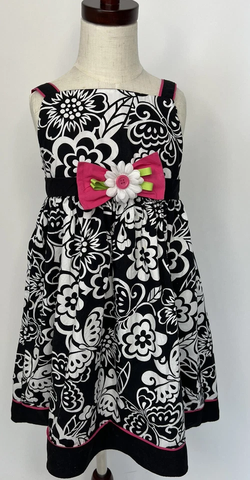Sophie Rose Girls Sleeveless Sun Dress Size6/6x Floral 100% Cotton Spring Easter - Image 1 of 4