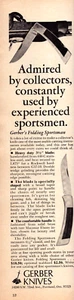 Gerber Knives Admired Collectors Experienced Sportsmen Vintage Print Ad 1973 - Picture 1 of 4