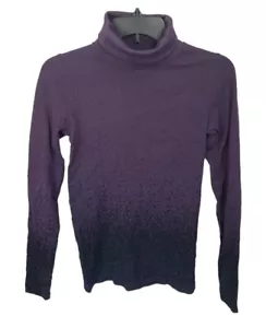 Athleta Flurry Base Layer Purple Ombré Turtleneck Top Size Small - Picture 1 of 3
