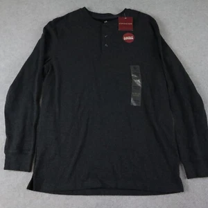 Covington Henley Shirt Mens Medium Classic Casual Knit Dark Gray Long Sleeve NWT - Picture 1 of 6
