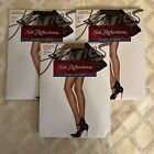 3 HANES~Size AB~Jet Silk Reflections Control Top Reinforced Toe Pantyhose #718