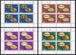 Tuvalu 129-132 sheets/4, MNH. Michel 116-119 klb. Cowry shells 1980. - Picture 1 of 1