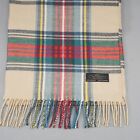 100% Cashmere Unisex Plaid Check Hand Tailored Scarf Made In Germany