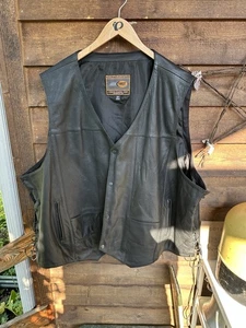 First Classics Men’s Leather Motocycle Vest 8XL - Picture 1 of 4