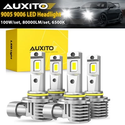 9005+9006 LED Headlight Combo 4 High Low Beam Bulbs Kit Super White Bright Lamps - Image 1 of 4