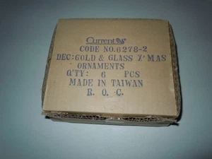 Vintage Current Gold and Glass X'MAS Ornaments in original Box. - Picture 1 of 12