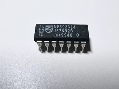 Amplificador de video de banda ancha Philips 5X NE592N14 NE592 120 MHz ganancia ajustable DIP-14 Foto 1 de 4