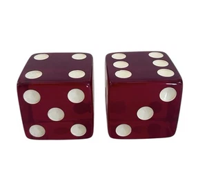 Vintage Cherry Amber Red Bakelite Faturan Large Dice - Picture 1 of 7