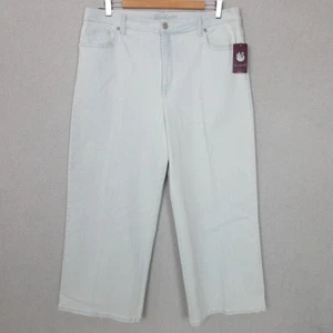 Gloria Vanderbilt Womens Wide Leg Crop Jeans 18 Light Blue 5 Pocket Denim Casual - Picture 1 of 14