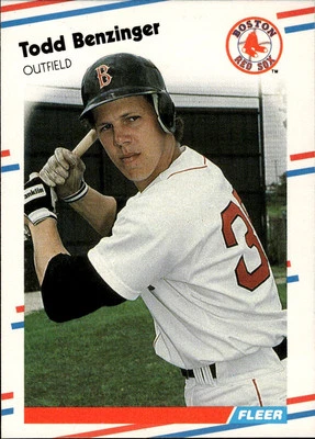 1988 Fleer #344 Todd Benzinger Boston Red Sox Rookie - Image 1 of 2