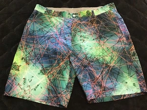 Nuevos Pantalones Cortos HRESKI CRAZY GOLF Para Hombre, Patrón Abstracto Audaz, 40 - Imagen 1 de 5