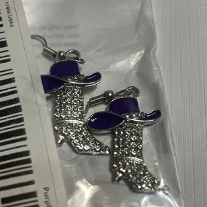 Botas occidentales de diamantes de imitación pendientes vaquera vaquero esmalte sombrero bohemio bota de rodeo - Imagen 1 de 3