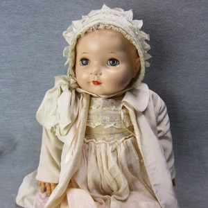 Vintage Ideal Baby Coos Doll 23" Rubber Magic Skin TLC Body Orig Dress - Picture 1 of 12
