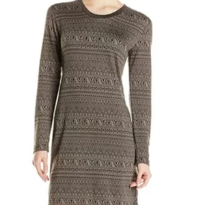 KAVU Fair Isle Sweater Dress Gretta Knit Long Sleeve Tribal Geometric Size Large - Picture 1 of 12