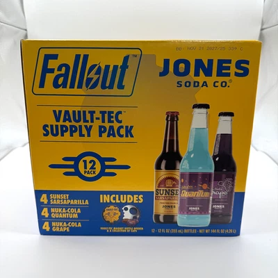 Fallout x Jones Soda Co - Paquete de suministros Vault-Tec, 12 fl oz, paquete de 12 ENVÍO EL MISMO DÍA Foto 1 de 4