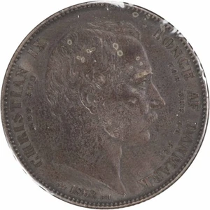 1863 FK RH Denmark 2 Rigsdaler KM 761.3 EF Uncertified #313 - Picture 1 of 2