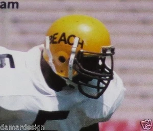 ☆ AUTHENTIC 1982 1983 Long Beach State 49ers FOOTBALL Helmet Decals VERY RARE - Picture 1 of 7