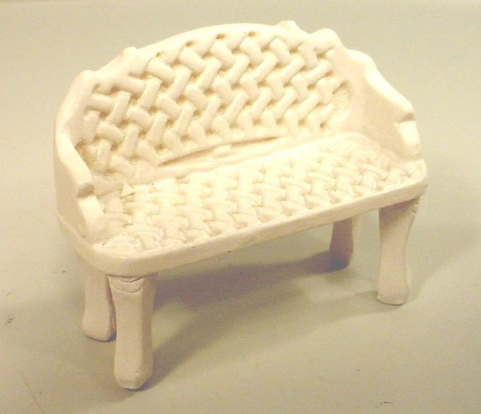 Banco de jardim de ferro forjado 2 PACOTES miniaturas escala 1/24 itens de diorama escala G - Imagem 1 de 1