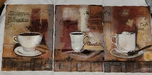 S. Vassileva 3D Wall Hanging Plaques 4.5 X 6.5 Signed Lot of 3. Cafe Italiano.  - Picture 1 of 4
