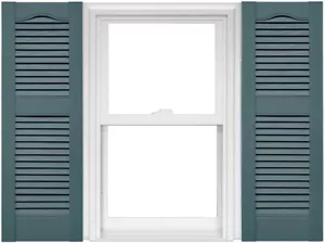 Mid America Open Louver Vinyl Shutters (1 Pair) - 14.5 x 55 004 Wedgewood Blue - Picture 1 of 1