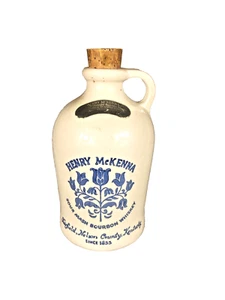 Vtg 1964 Henry McKenna Straight Bourbon Whiskey Stoneware 1/2 Gallon Jug Cork EX - Picture 1 of 10