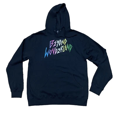 BEYOND WONDERLAND Insomniac Hoodie Men L Black Rainbow Dance Sweater Rave PLUR L - Image 1 of 4