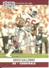 David Galloway Phoenix Cardinals/ Florida Gators.  Personally Autographed Card