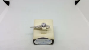 ANELLO DA DONNA CON ZIRCONI N.15 IN ORO BIANCO 18KT 750 2,2 G.(2857) - Foto 1 di 9