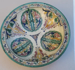 Decorative Moroccan Moorish Handcrafted Ceramic Bowl Dish large 13''  Vintage - Picture 1 of 8