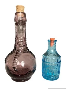 Vintage lila & blau Wheaton Miniatur Glas Sammlung Kugelkralle & Stiefelbitter - Bild 1 von 4