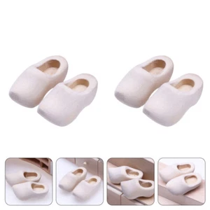 4 Pcs Unbemalte Mini Schuhe Holländische Holzschuhe Handwerkliche - Bild 1 von 12