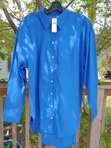 NWT Maeve by Anthropologie Long Sleeve Button Front Blue Cotton Tunic Top sz M - Picture 1 of 6