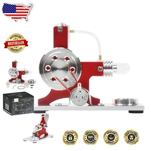 Electric Generator Stirling Engine Model with Colorful LEDs & Educational Value - Picture 1 of 11