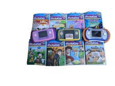 3x Vtech MobiGo Touch Learning System Handheld Console and 9 game bundle