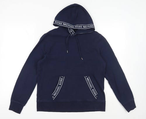Michael Kors Maglione Uomo Blu Felpa con Cappuccio Medium