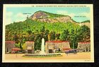NC Entrance to Chimney Rock Mountain in Western NC, Old Cars, Linen Unp