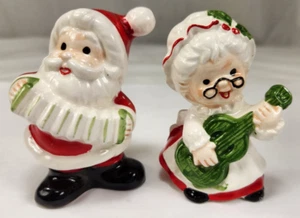 Lefton #1667 Mr. & Mrs. Claus Salz & Pfefferstreuer Set Gitarre Akkordeon spielen - Bild 1 von 10