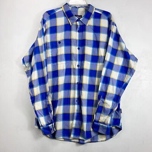 Patagonia Light Flannel Shirt Blue Yellow Plaid Button Up Gorp Core Mens Large - Picture 1 of 16