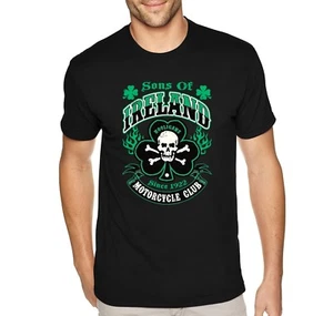 Mens Sons of Ireland Irish Biker Celtic Motorcycle St. Patrick's Day T-Shirt - Picture 1 of 5