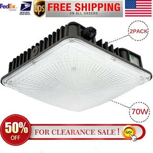 2 PACK LED Canopy Light 70W Gas Station Parking Lot Corridor Street Garage Light - Picture 1 of 11