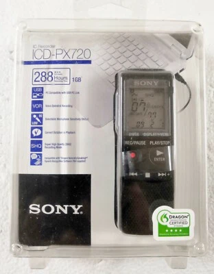 Sony Recorder ICD-PX720 1 GB USB PC Compatible 288 Hours Recording - Image 1 of 2