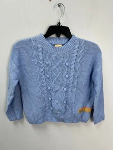 Thereabouts Light Blue Long Sleeve Cable Knit Sweater Girls Size Small 7/8 - Picture 1 of 6