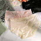 See Through Lingerie Hollow-out Bow Girls Briefs Lace Gauze Panties Sexy Women