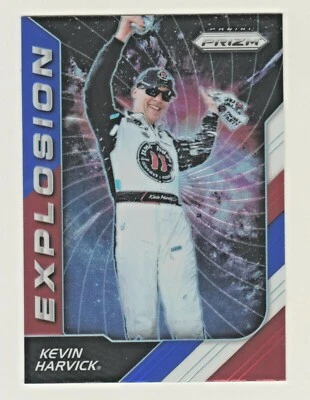 2018 Panini Prizm Racing RED WHITE BLUE PRIZM REFRACTOR #81 KEVIN HARVICK NASCAR - Image 1 of 2