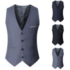Comfy Fashion Vest Men Polyester Regular Solid Color Slight Stretch Top