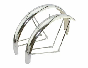 26" CLASSIC STANDARD BALLOON FENDER SET CHROME - Picture 1 of 1